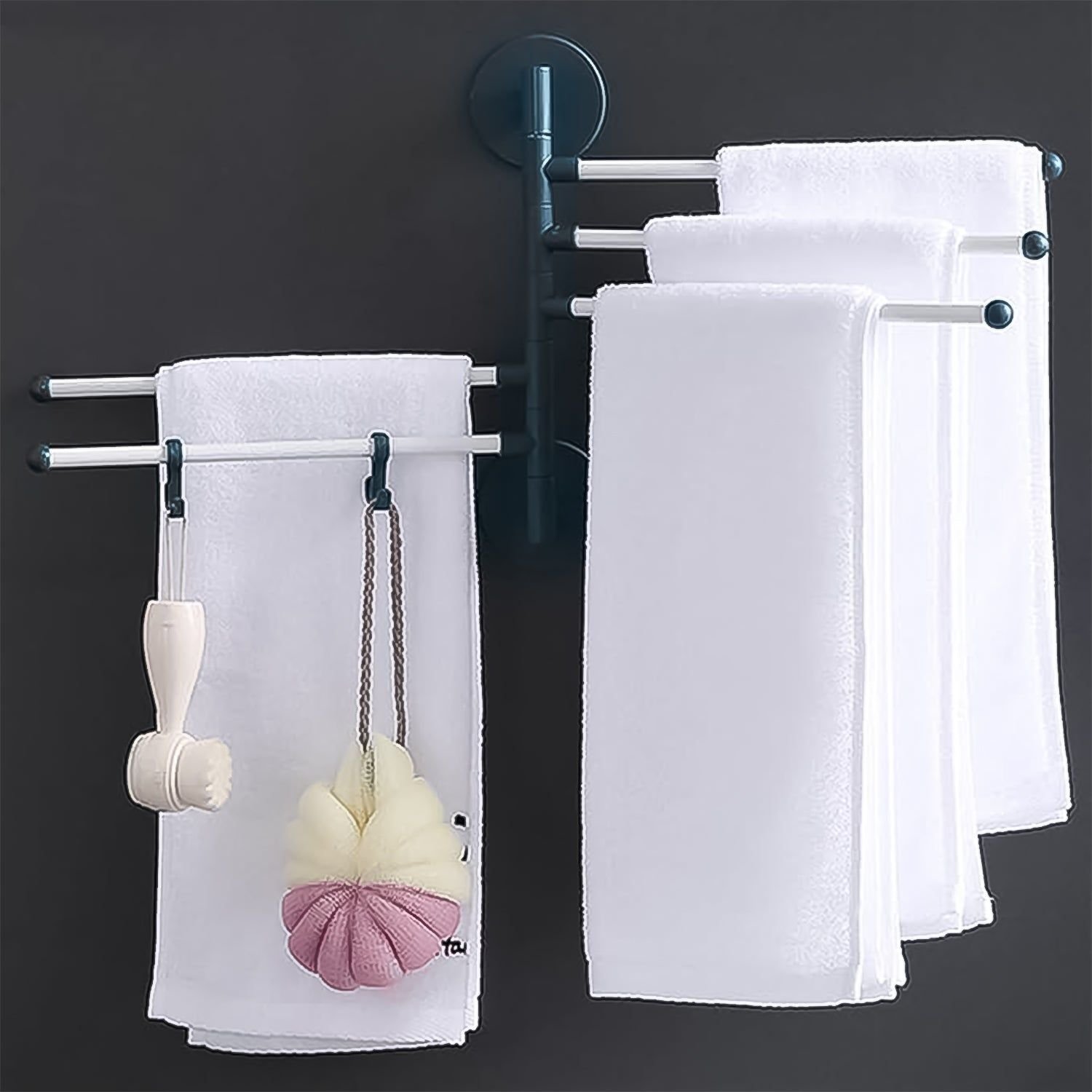 Rotating Bar Wall Mounted Swivel Towel Rack - Image 6