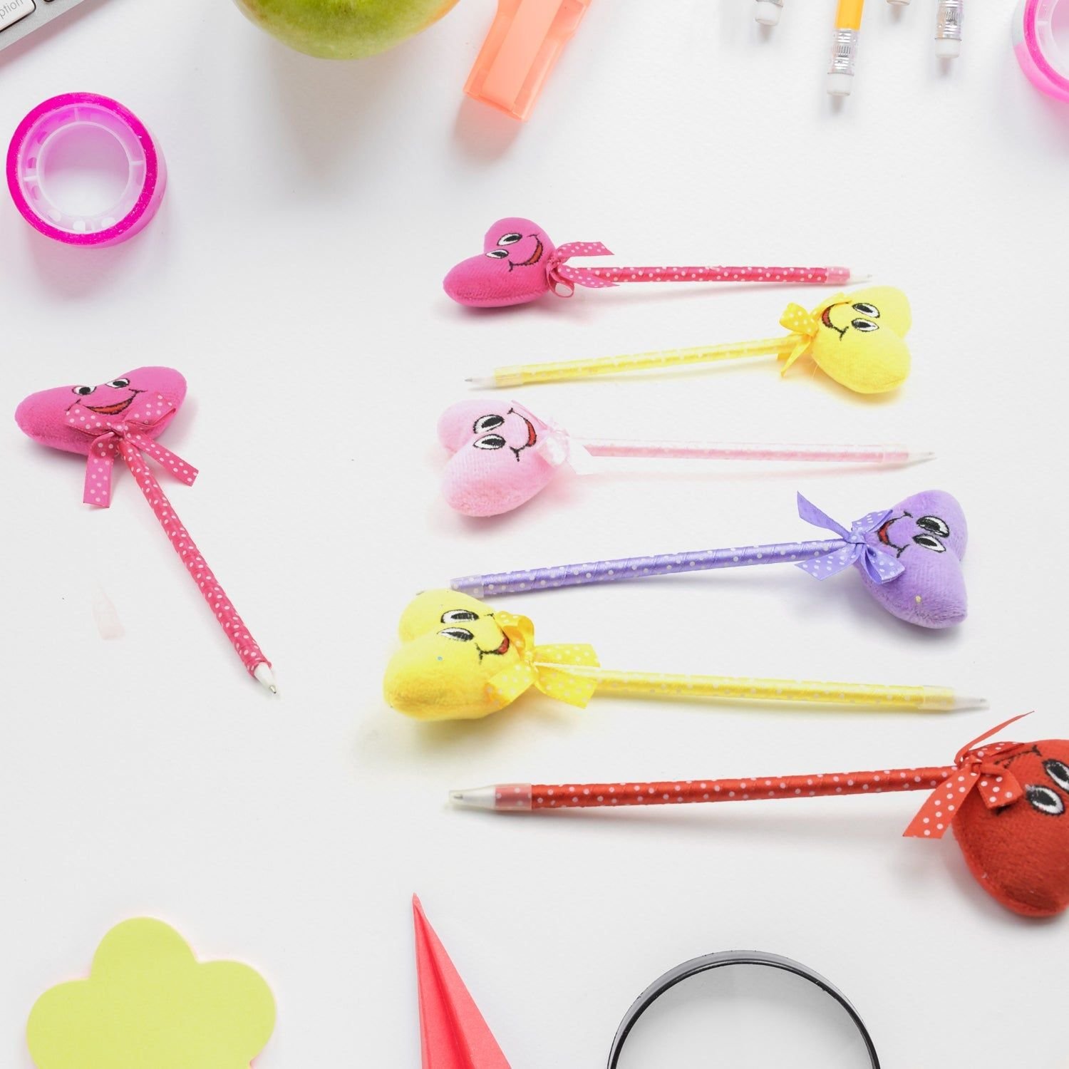 Cute Cartoon Shape & Heart Design Facy Writting Pen Attached Rattle | Ball Pen Smooth Writing For Wedding , Events & Multiuse Pen Best Pen l Use for K - Image 4