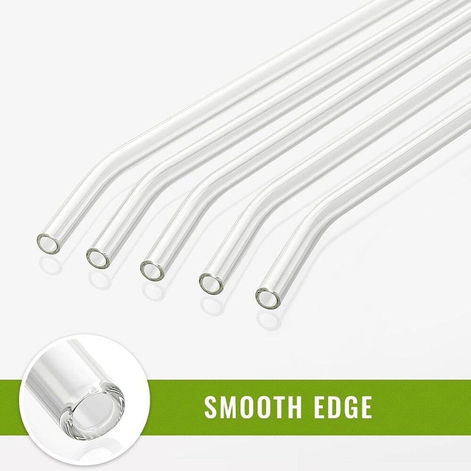 Reusable Glass Straws Clear Glass Drinking Straw 5Pc - Image 9