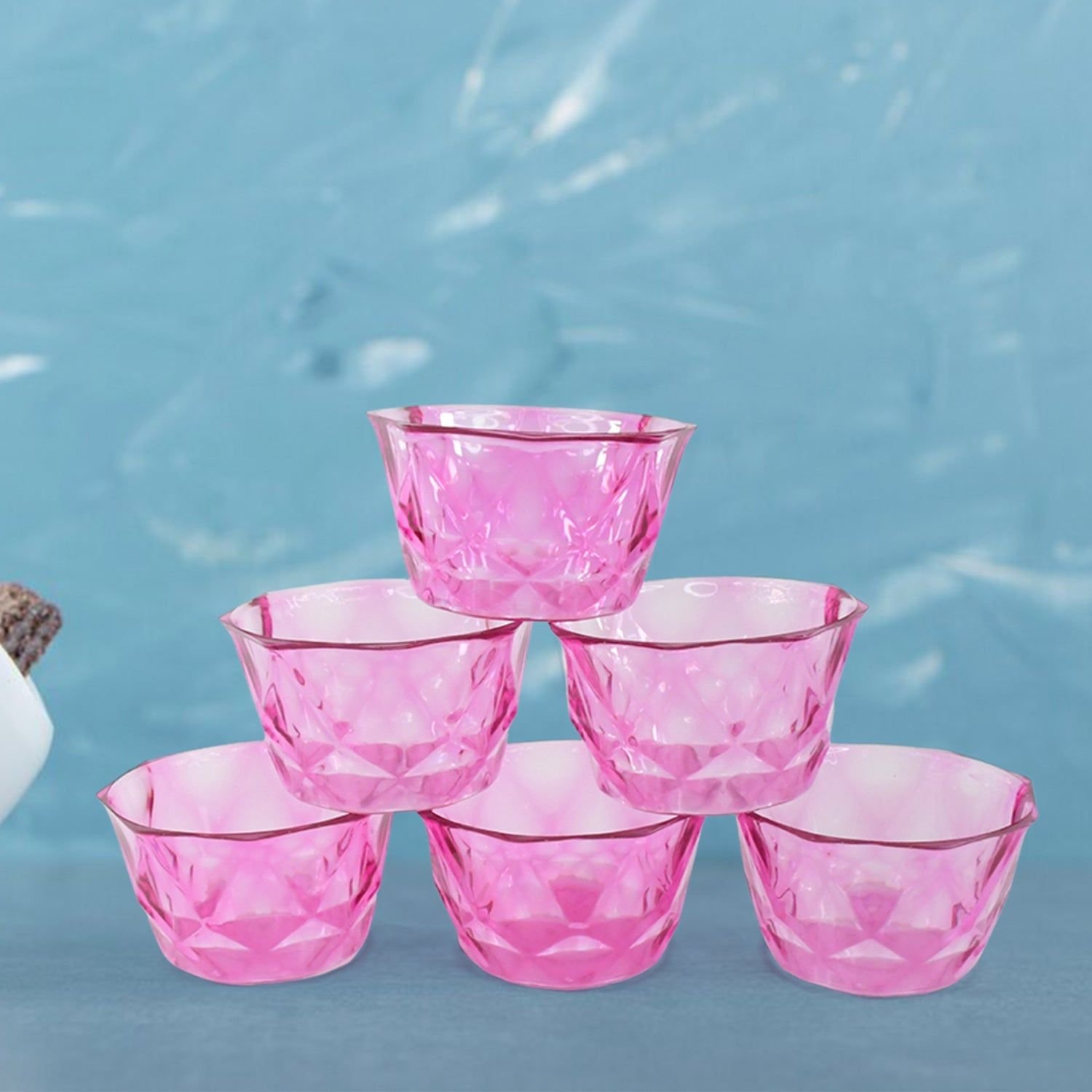 6pc Diamond shape ice cream bowl set | Assorted Colour - Image 9