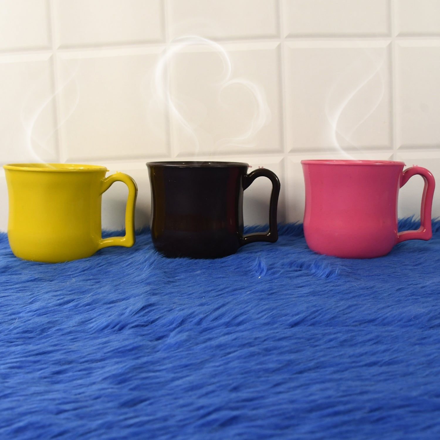 Premium Plastic Coffee / Tea Cups / Mug with Handle (1 Pc / With Color Box / Mix Color) - Image 5