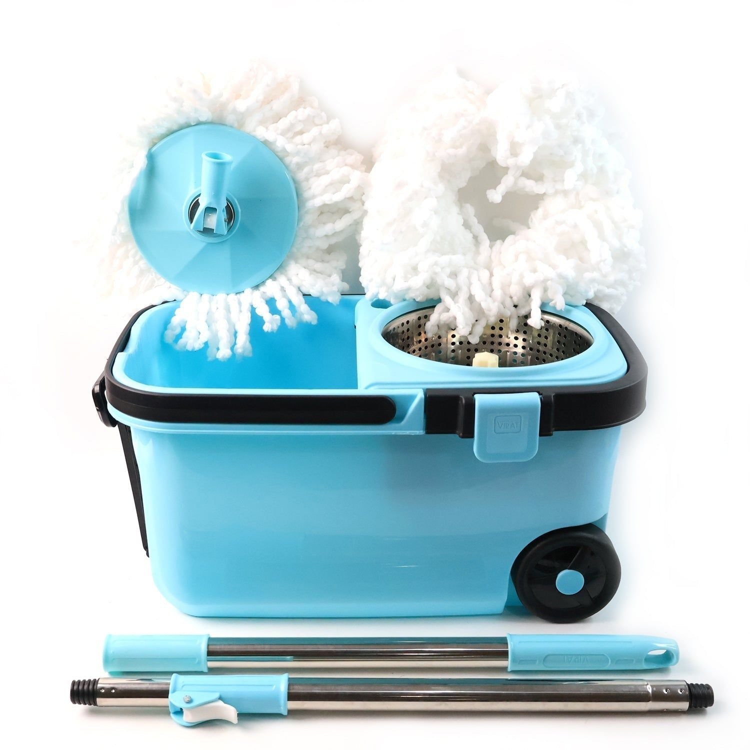 360° Spin Mop with Super Absorbent Microfiber Heads (1 Set) - Image 6