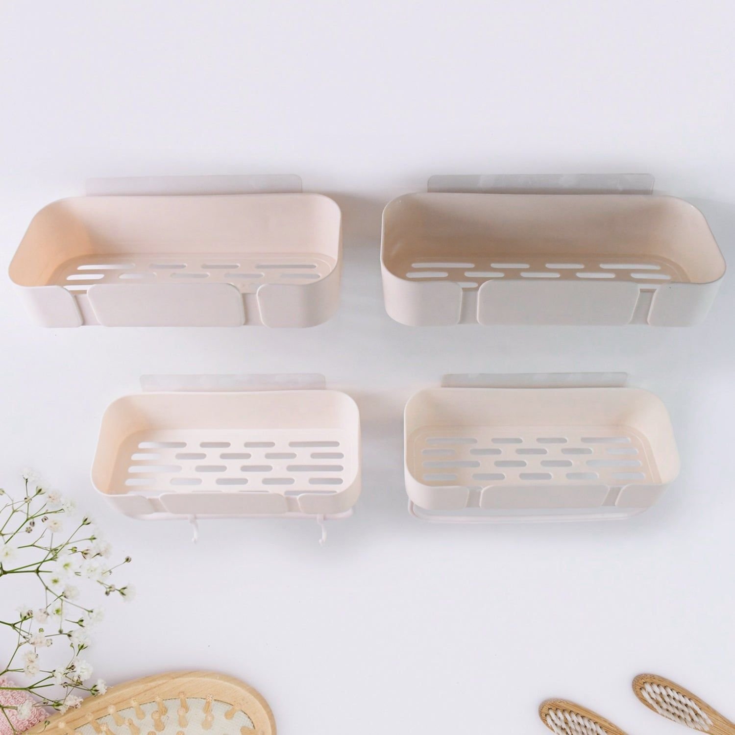 Multipurpose Kitchen Bathroom Wall Corner Shelf Rack (4 Pcs Set) - Image 4