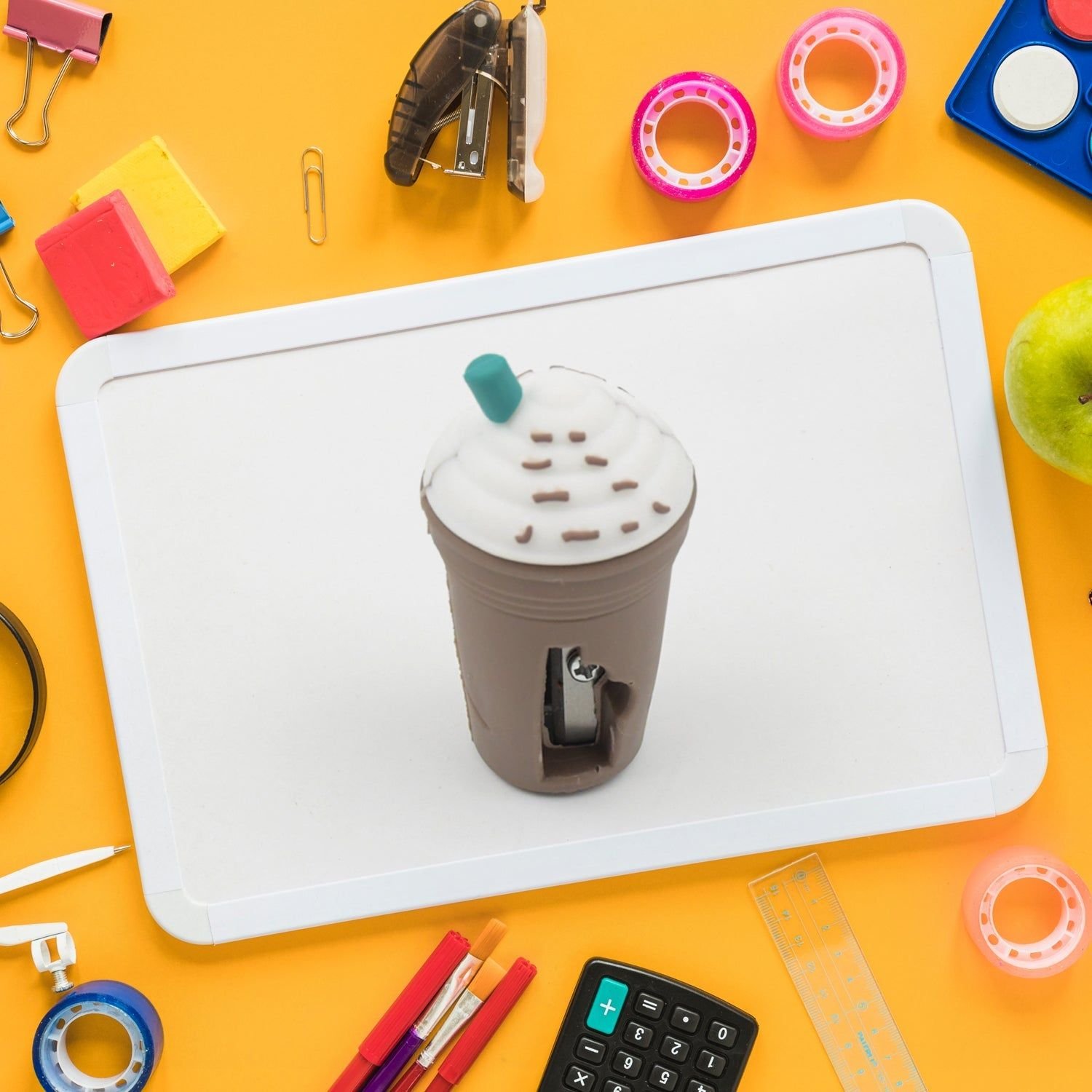 2In1 3D Cute Coffee Or Ice cream Shape sharpner Like Rotary Manual Pencil Sharpener for Kids Ice Cream Style Office School Supplies, Back to School Gi - Image 7