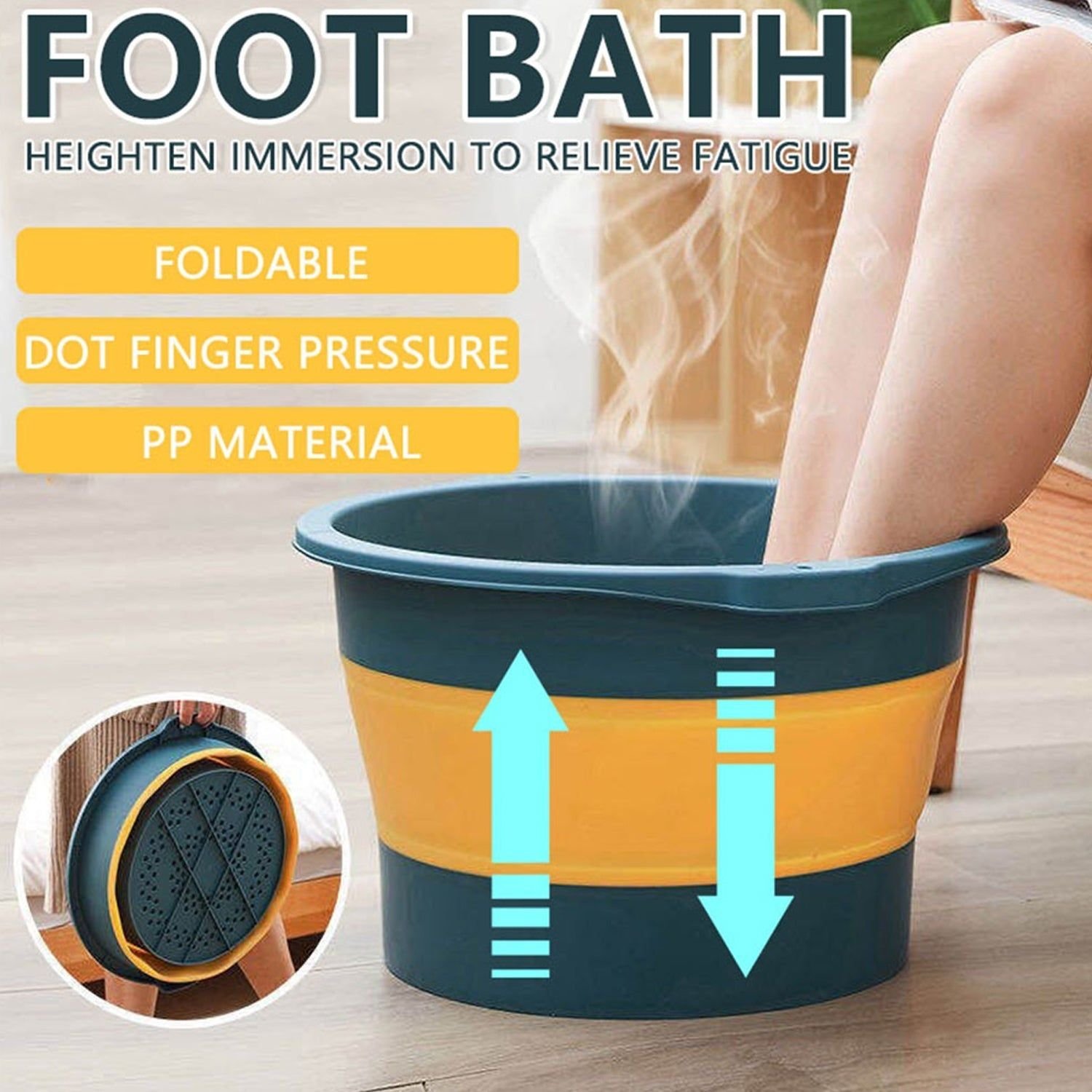 Multi-Purpose Portable Collapsible Folding Tub, with Hanging Hole & Save Storage Space, Also use for Foot Spa. - Image 8