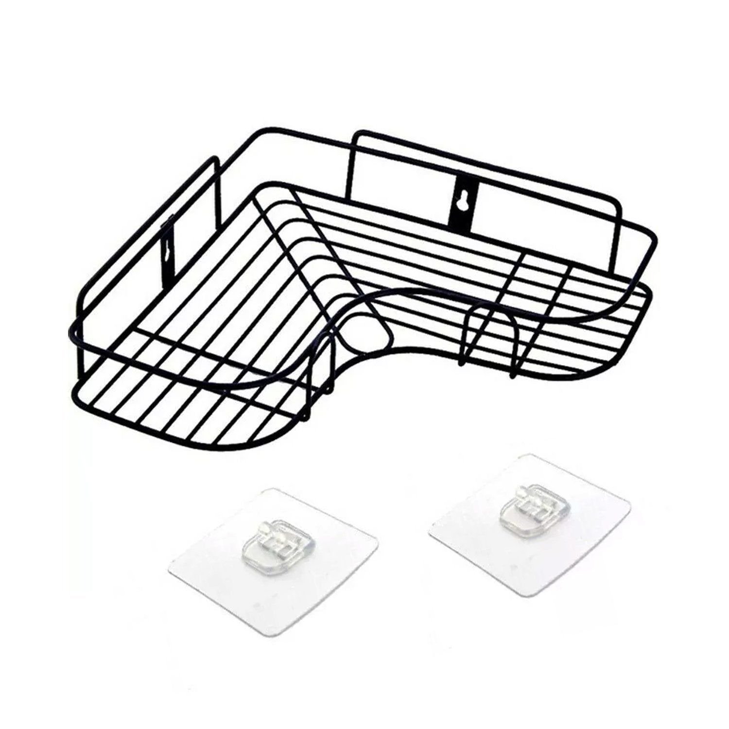 Self-Adhesive Kitchen-Bathroom Corner Shelf Organiser Storage Rack - Image 5