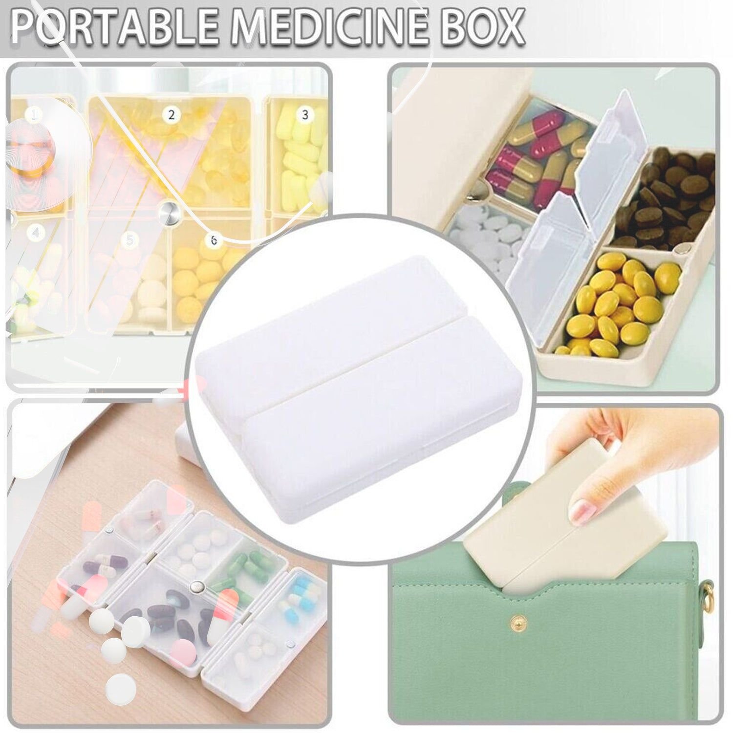 Magnetic Pill Organizer, 7 Compartments Portable Pill Case Travel Pill Organizer, Folding Design Pill Box for Purse Pocket to Hold Vitamins, Cod Liver Oil, Supplements, Medicine Box (1 Pc) - Image 8