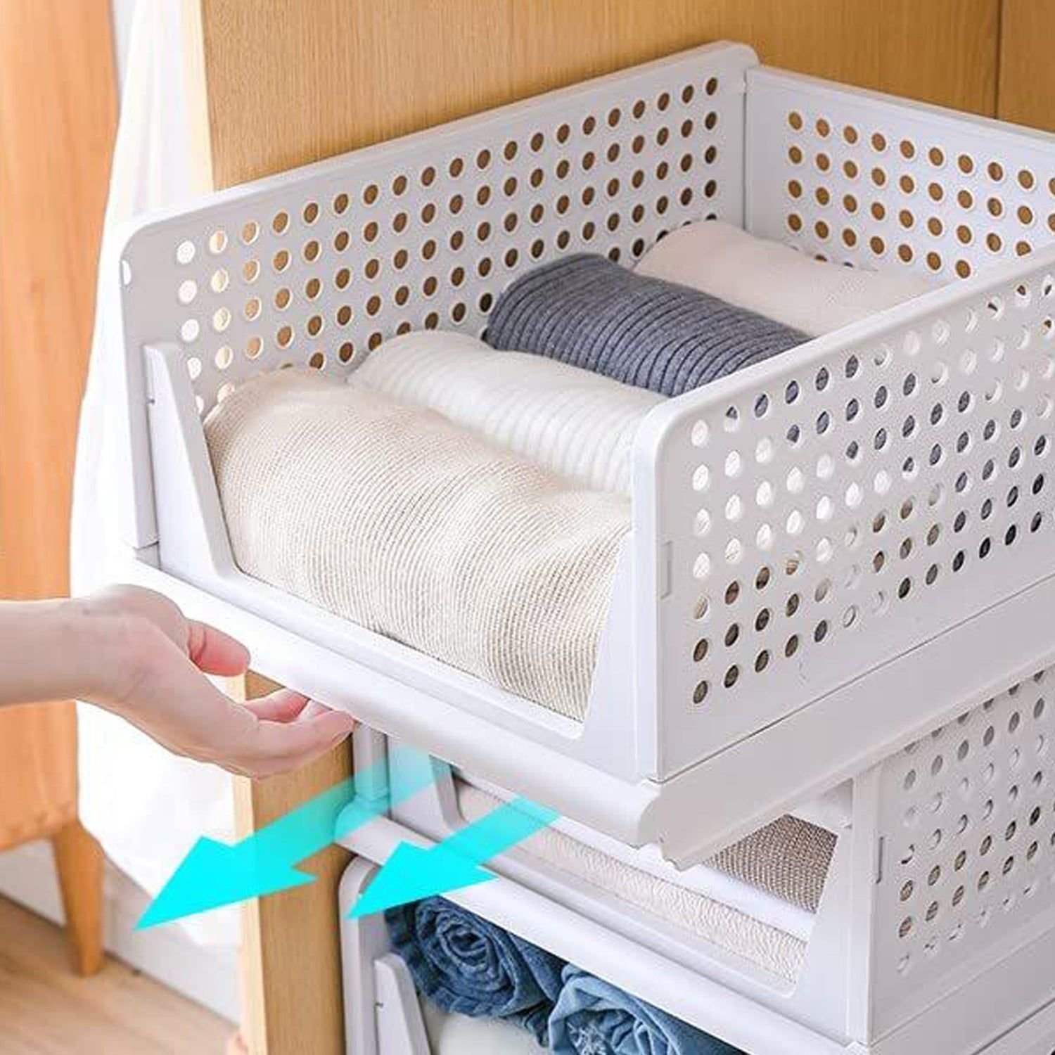 3 Layer Clothes Organizer for Wardrobe Cupboard Organizer for Clothes Foldable and Stackable Closet Organizer Drawer Organizer for Clothes, Multi Purp - Image 4