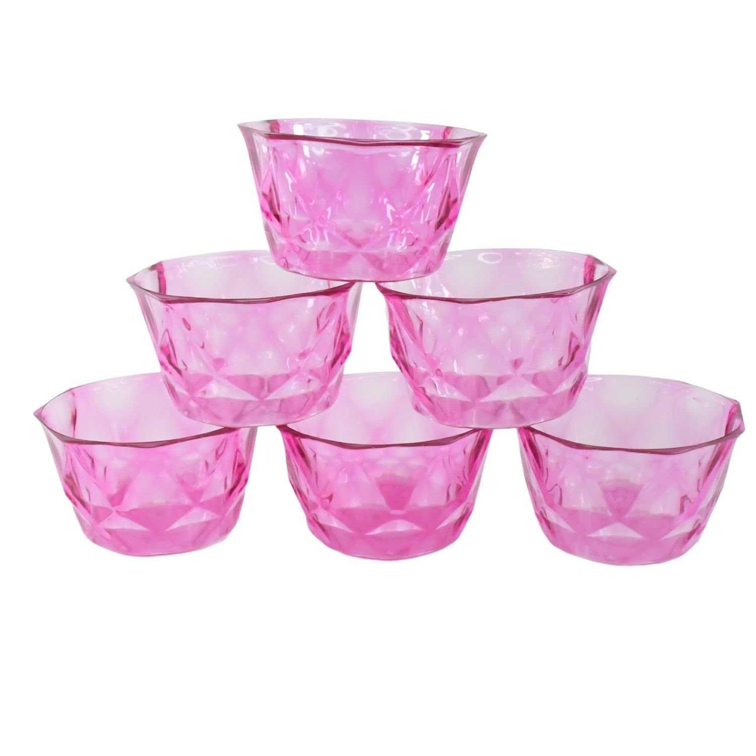 6pc Diamond shape ice cream bowl set | Assorted Colour - Image 5