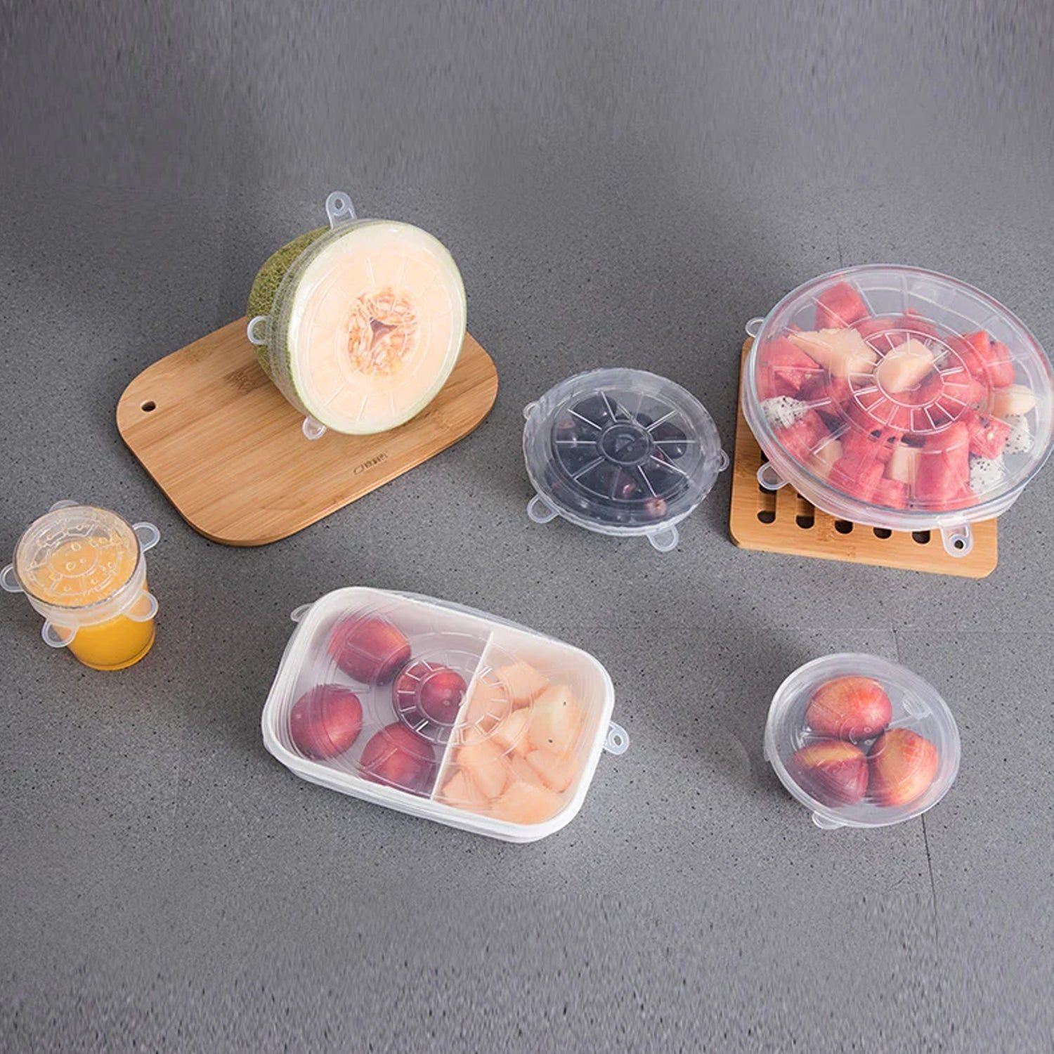 Silicone Stretch Lids, Microwave & Freezer Safe Food Covers (6 Pcs Set /95 Gm ) - Image 8