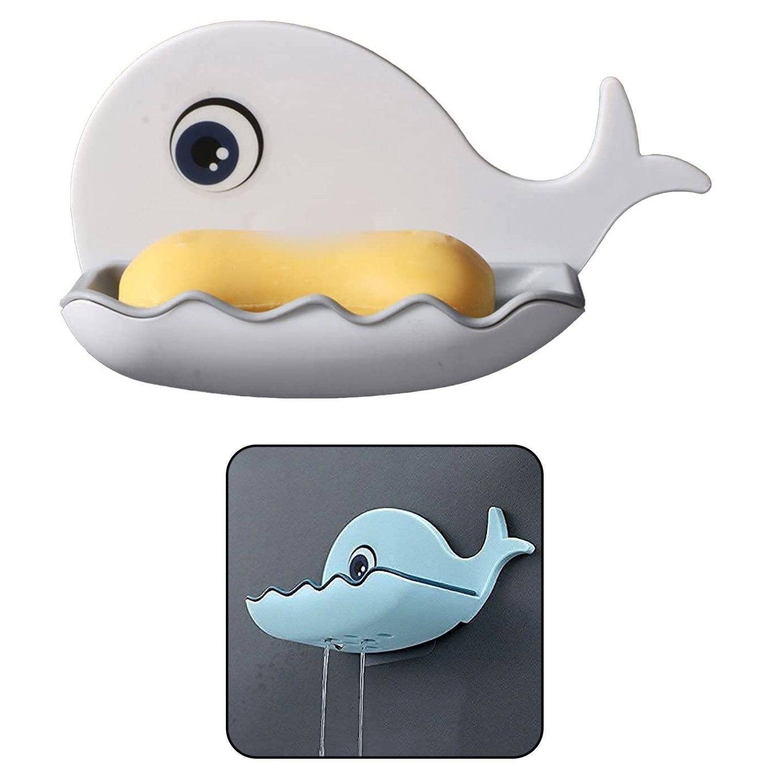 Fish Shape Wall-Mounted Double Layer Soap Holder for Bathroom & Kitchen - Image 9