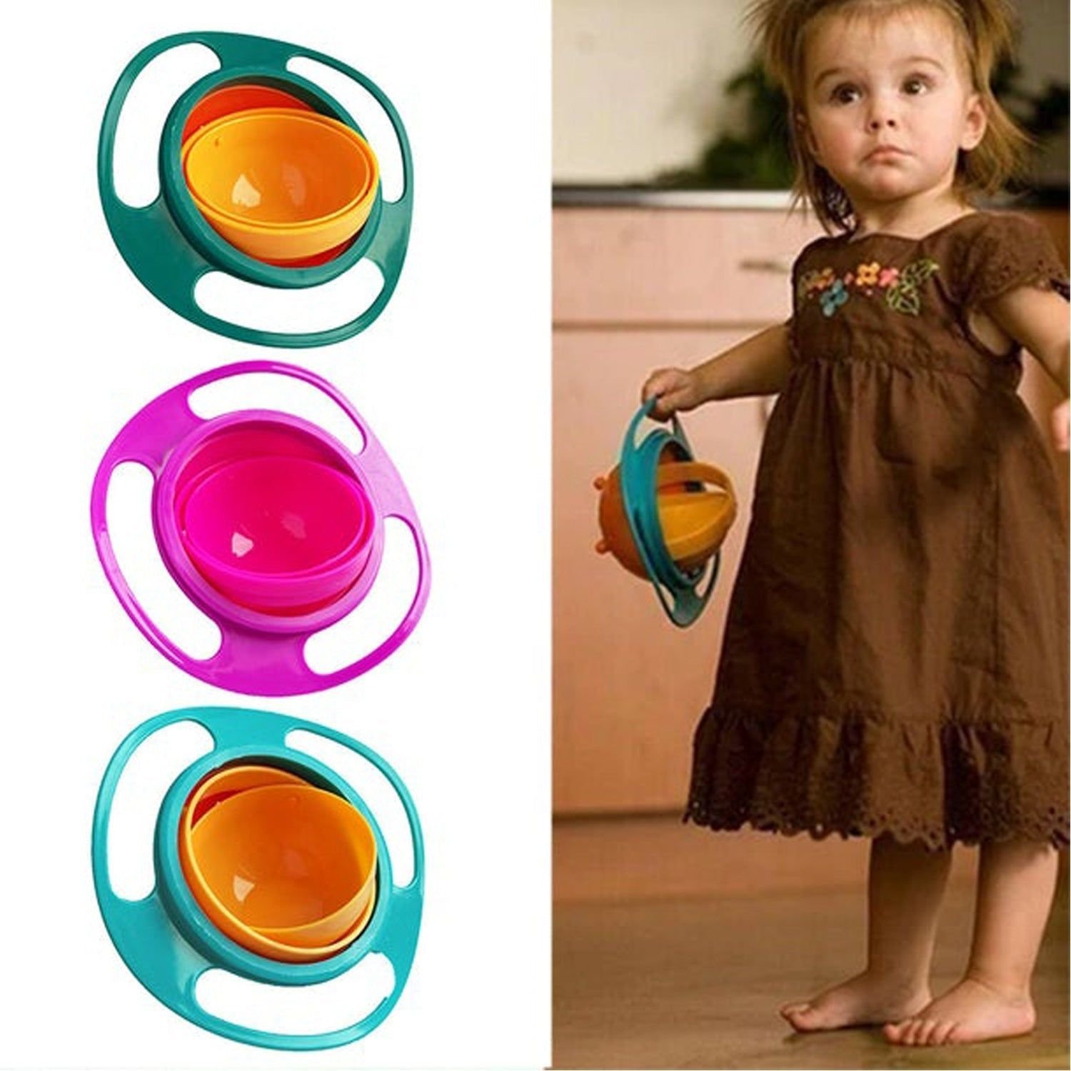 Rotating Baby Bowl used for serving food to kids and toddlers etc. | Assorted Colour - Image 8