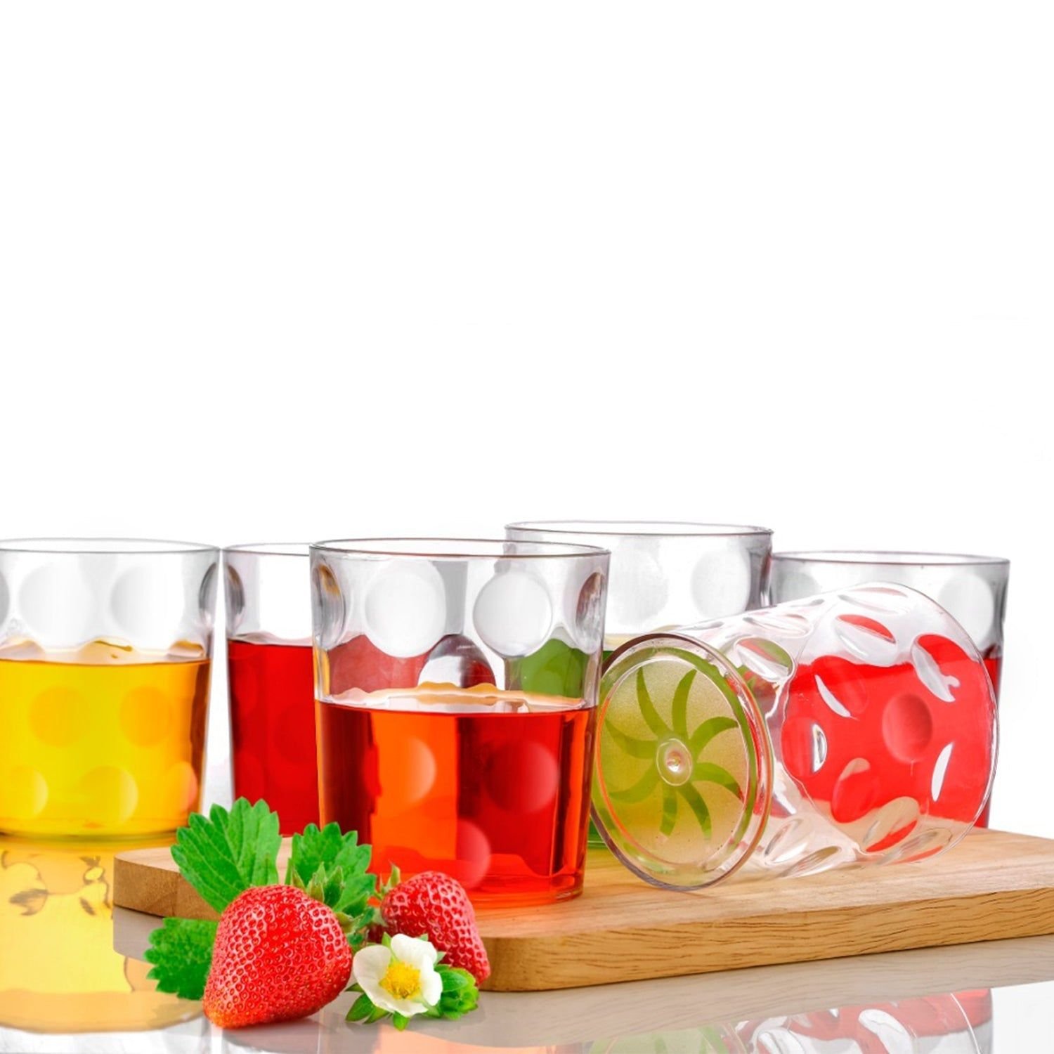 Multi Purpose Unbreakable Drinking Glass (Set of 6 Pieces) (300ml) | Assorted Colour - Image 3