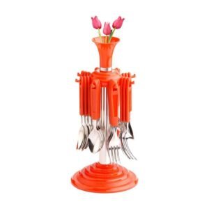 New Stylish 24 Pcs Plastic, Stainless Steel Cutlery Set (Pack of 24) | Assorted Colour