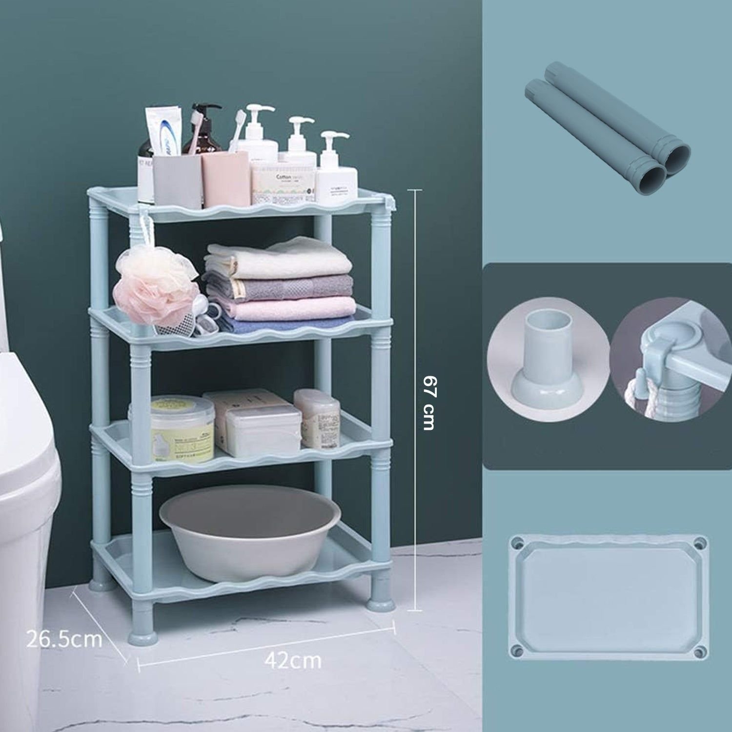 4 Layer Multifunctional Storage Shelf Organizer Narrow Storage Rack for Kitchen or Bathroom - Image 7