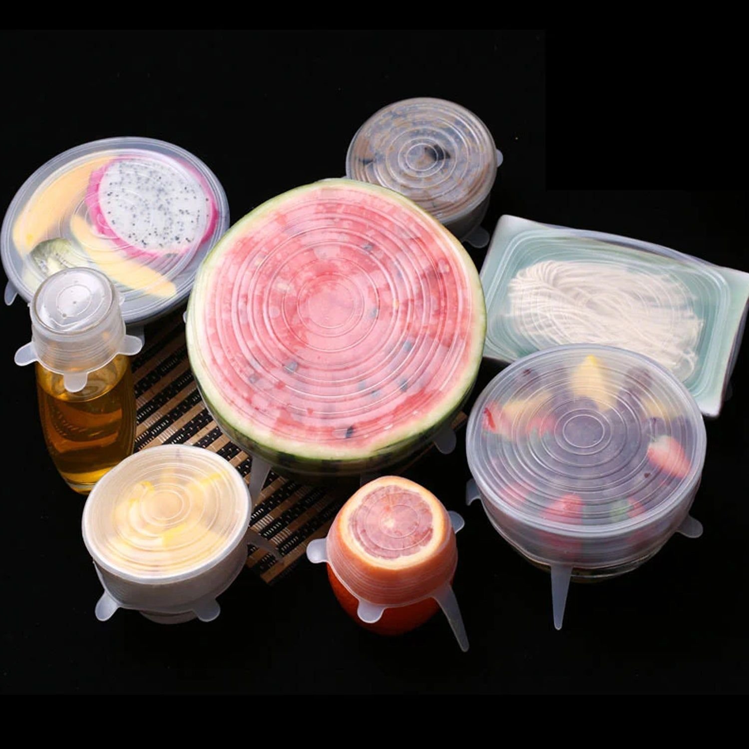Silicone Stretch Lids, Microwave & Freezer Safe Food Covers (6 Pcs Set /95 Gm ) - Image 10