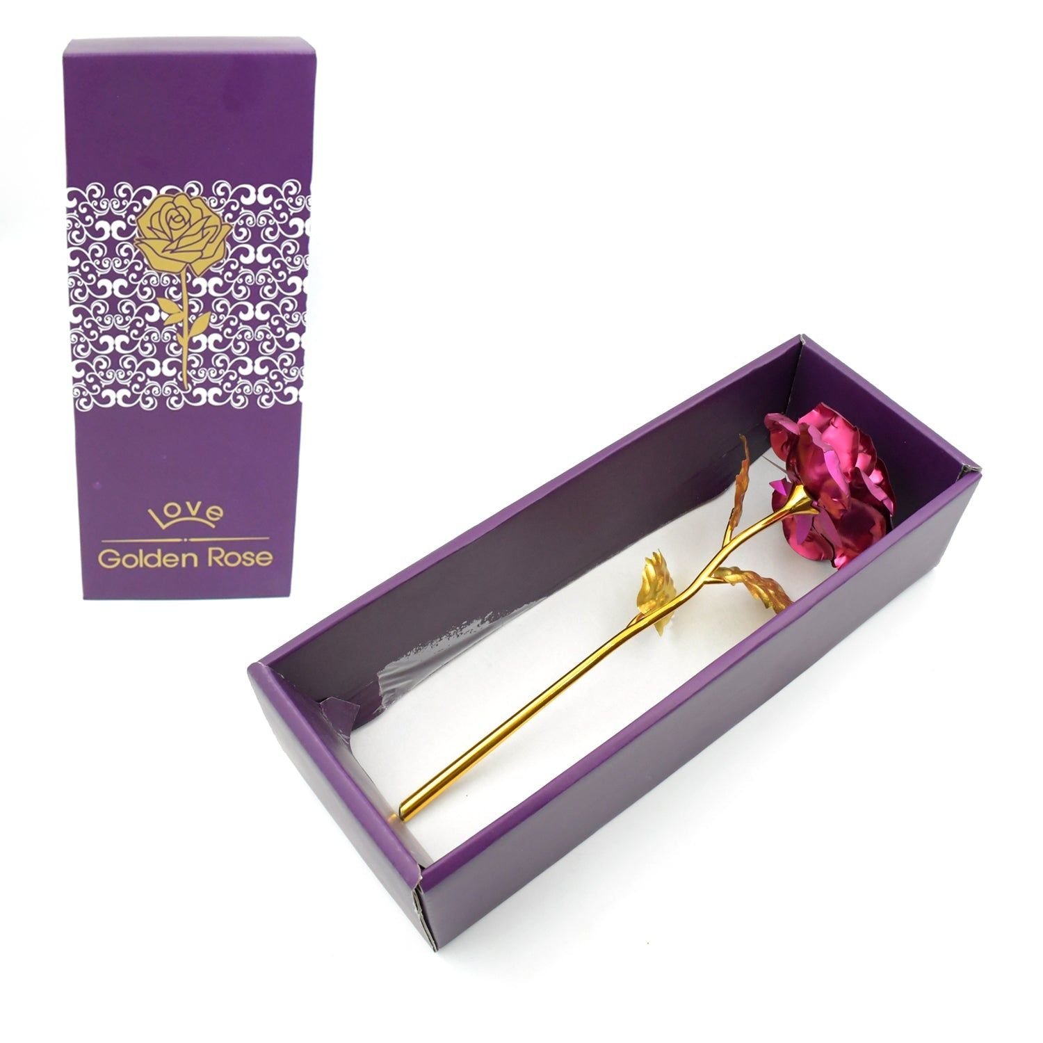 Gold Rose Artificial Rose Flower With Gift Box, Plastic Flowers Best Gifts for Friend Girl Wife Women, Golden Rose Gift for Valentine's Day, Mother's - Image 4