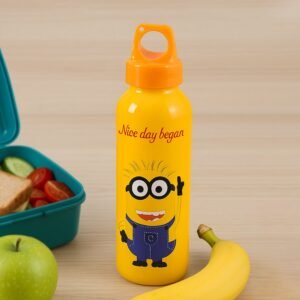 PORTABLE GLASS WATER BOTTLE, CREATIVE GLASS BOTTLE WITH GLASS WATER ( Mix Design)
