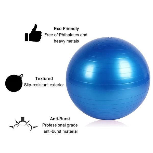 Anti-Burst Exercise Heavy Duty Gym Ball (Multicolour) (75Cm) - Image 7