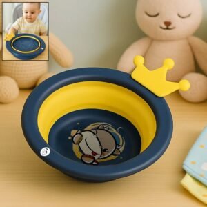 Cartoon Shape Wash Basin, Space Saving Multi Function Foldable Baby Wash basin Easy Clean Lightweight Thicken for Washing Face for Home (33x31 Cm / 1