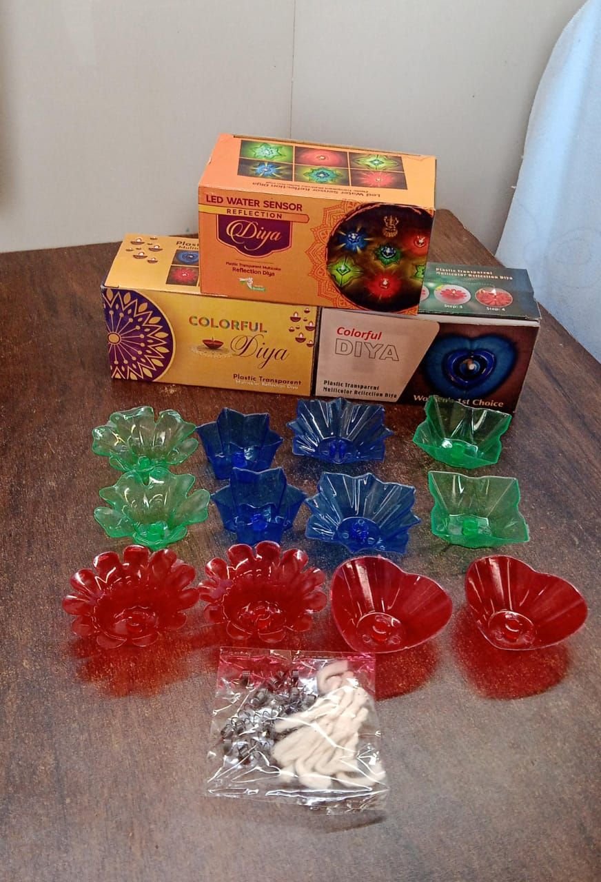 Magical Reflection Diya Set with 6 Attractive Design Cup Set Of 12 Pieces, Diwali - Image 9