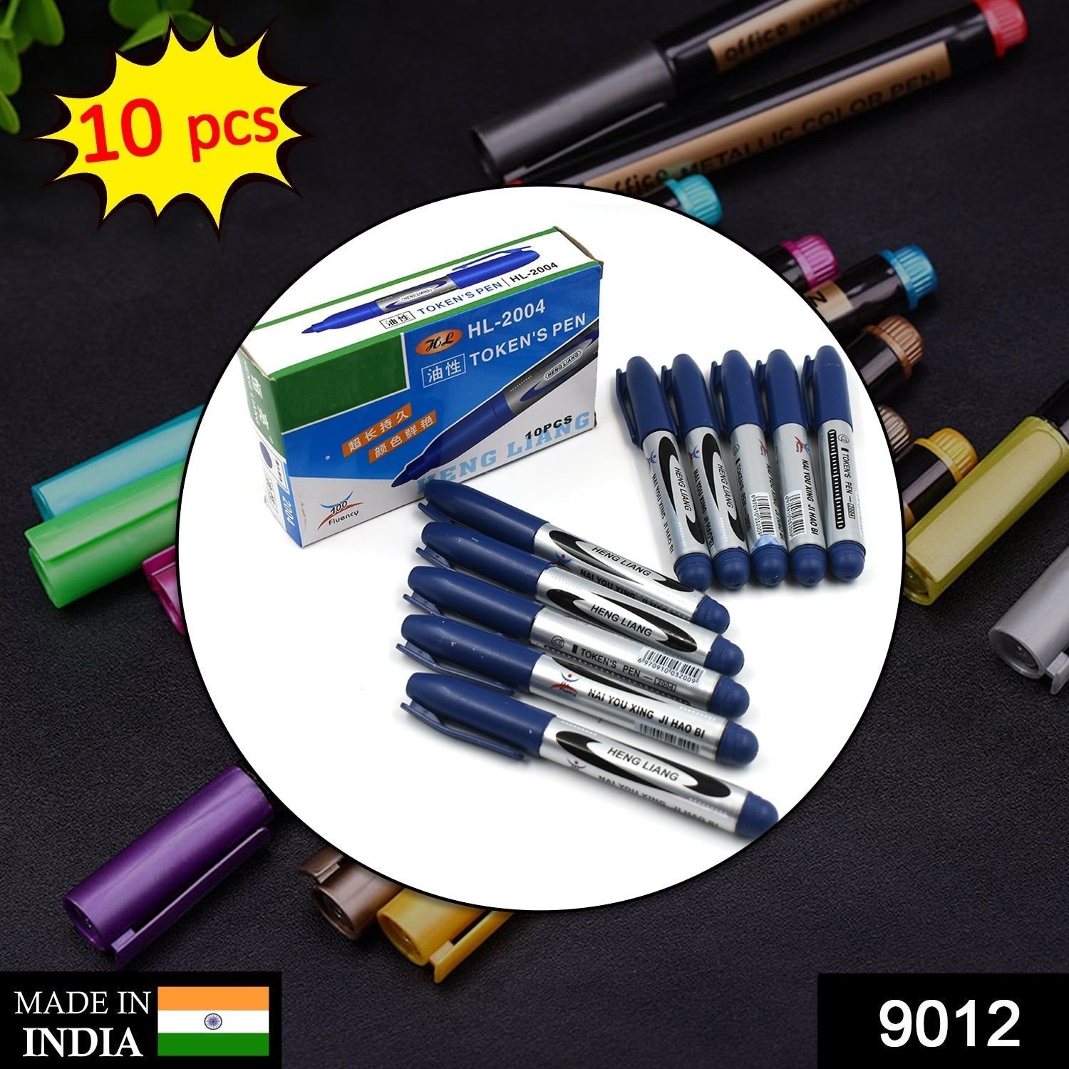 10Pc Permanent Blue Marker and pen used in studies - Image 2