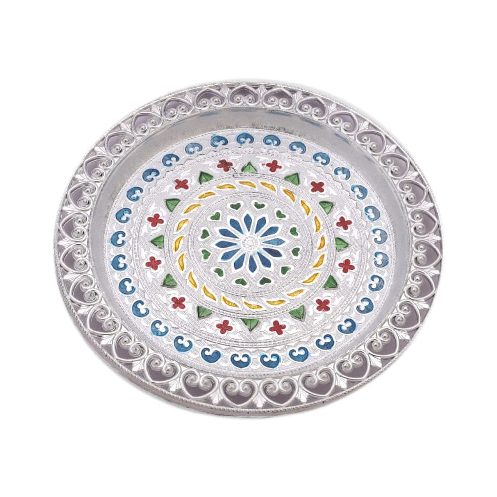 Silver Plated Pooja Thali - Image 4