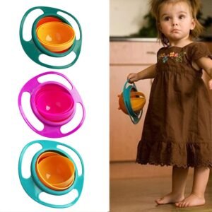 Portable Non Spill Feeding Toddler Gyro Bowl 360 Degree Rotating Dish | Assorted Colour