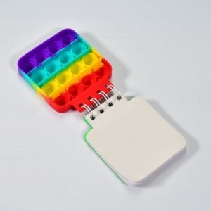 Square it Fidget Spiral Notebook Bubble Push Fidget Silicon Toy Book Stress Relief Anxiety School Stationery Notebook.