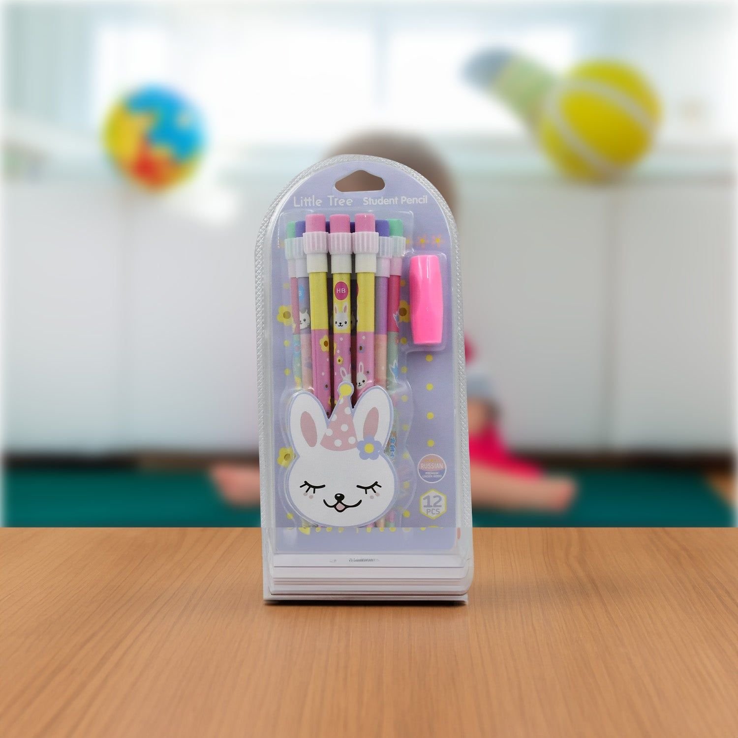 Cute Rabbit Bear Drawing Graphite Writing Pencil Set with Pencil Sharpener & Eraser, Pencil and Eraser Set with Eraser for Kids, for Girls, Fancy School Stationary, Birthday Party Return Gift (14 Pc Set) - Image 7