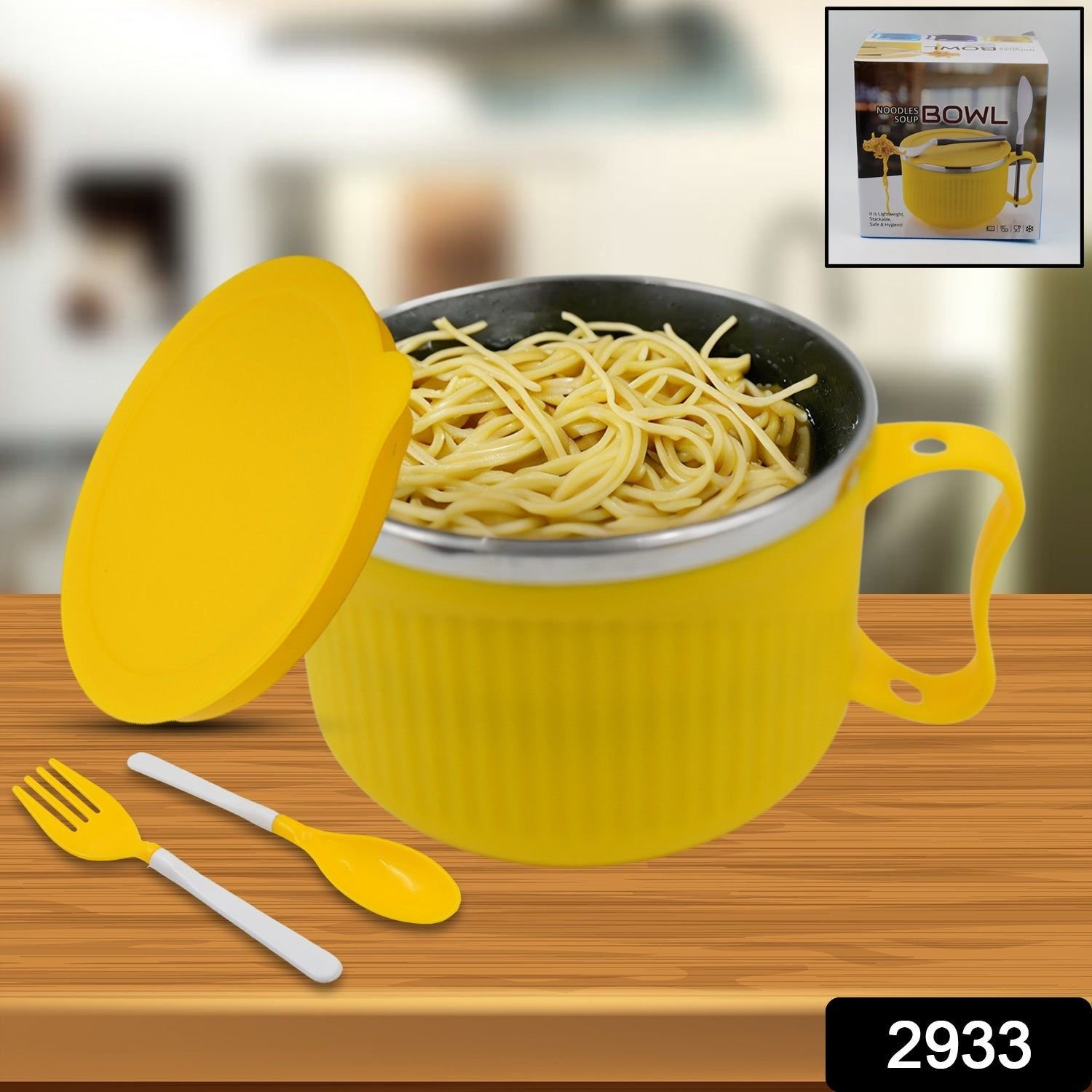 Safe Double-Layer Maggie Bowl with Lid & Handle – Versatile Bowl for Cereals, Fruits, Ramen & More - Image 2