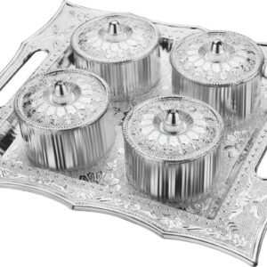 Dry Fruit Air Tight Bowls Tray with Lids 4 Section Snacks Mukhvas Dani | Assorted Colour