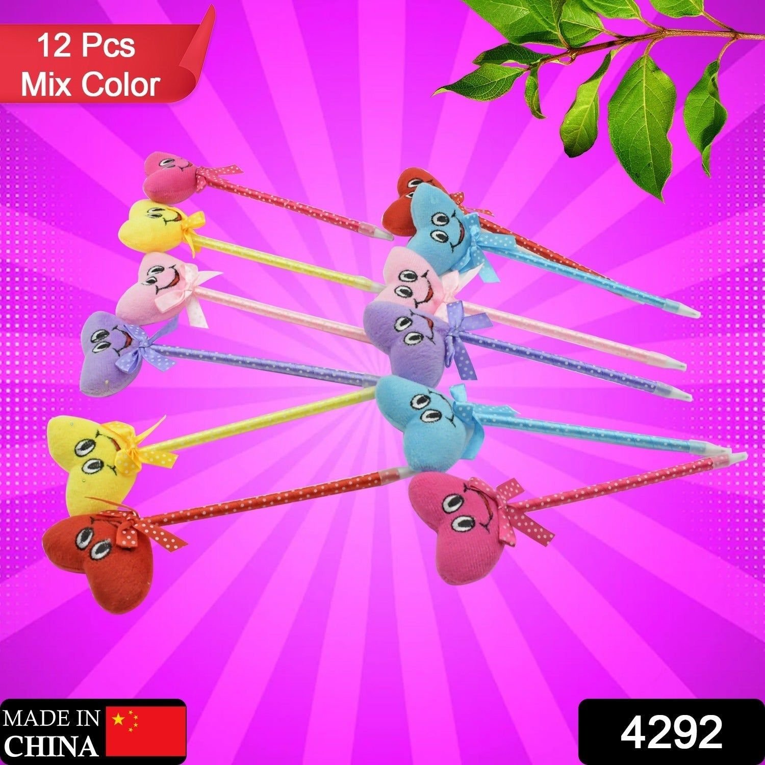 Cute Cartoon Shape & Heart Design Facy Writting Pen Attached Rattle | Ball Pen Smooth Writing For Wedding , Events & Multiuse Pen Best Pen l Use for K - Image 2