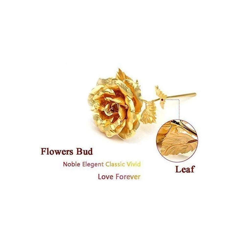 24K Artificial Golden Rose / Gold Red Rose with Gift Box (10 inches) - Image 6