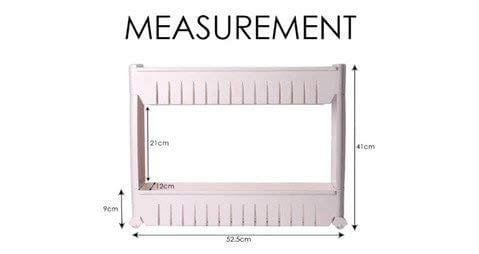 Multipurpose 2 Layer Slim Side Space Saving Storage Organizer Rack Shelf - Image 7