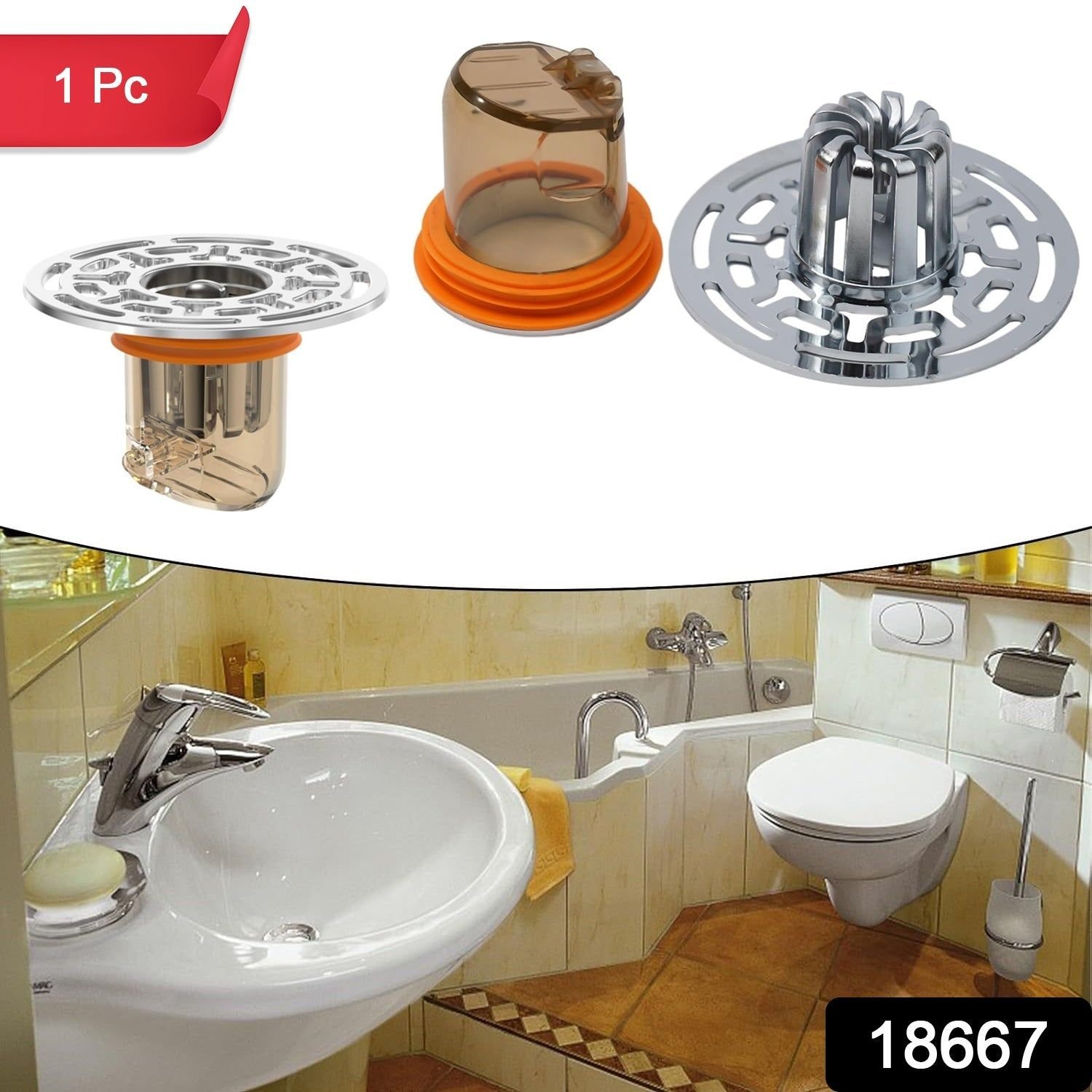 Shower Stopper, Anti-Odour Floor Drain Core with Filter Mesh (1 Pc) - Image 2