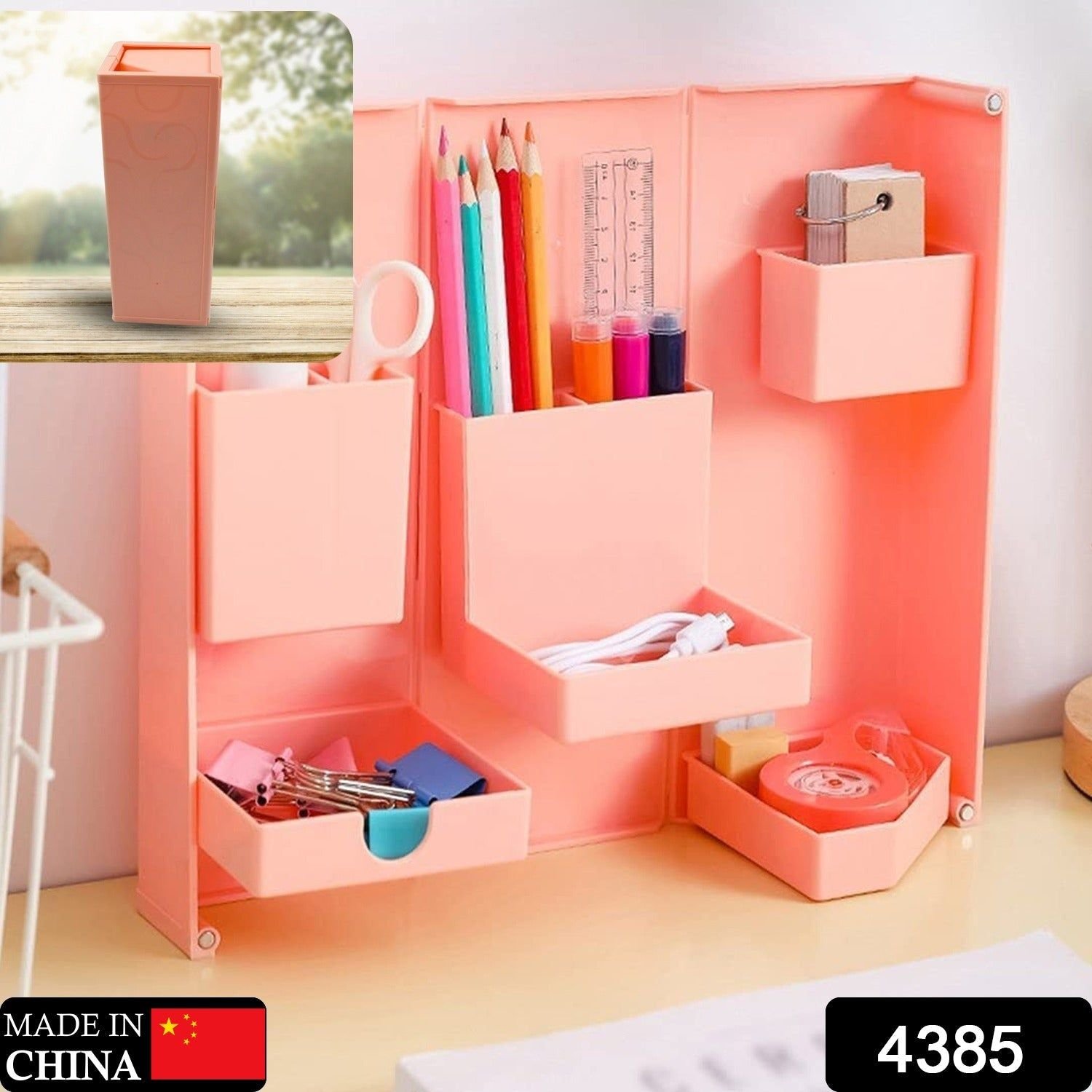 Multi-Purpose Pen Holder, Foldable Magnetic Kawaii Desk Pen Holder Pencil Makeup Storage Box Desktop Organizer Stand Case School Office Stationery - Image 2