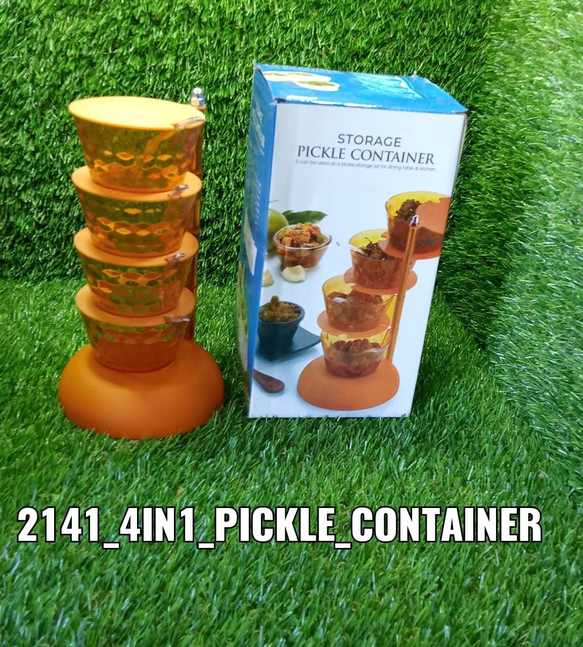 4 in 1 Multipurpose 360 Degree Rotating Pickle Rack Container for Kitchen - Image 7