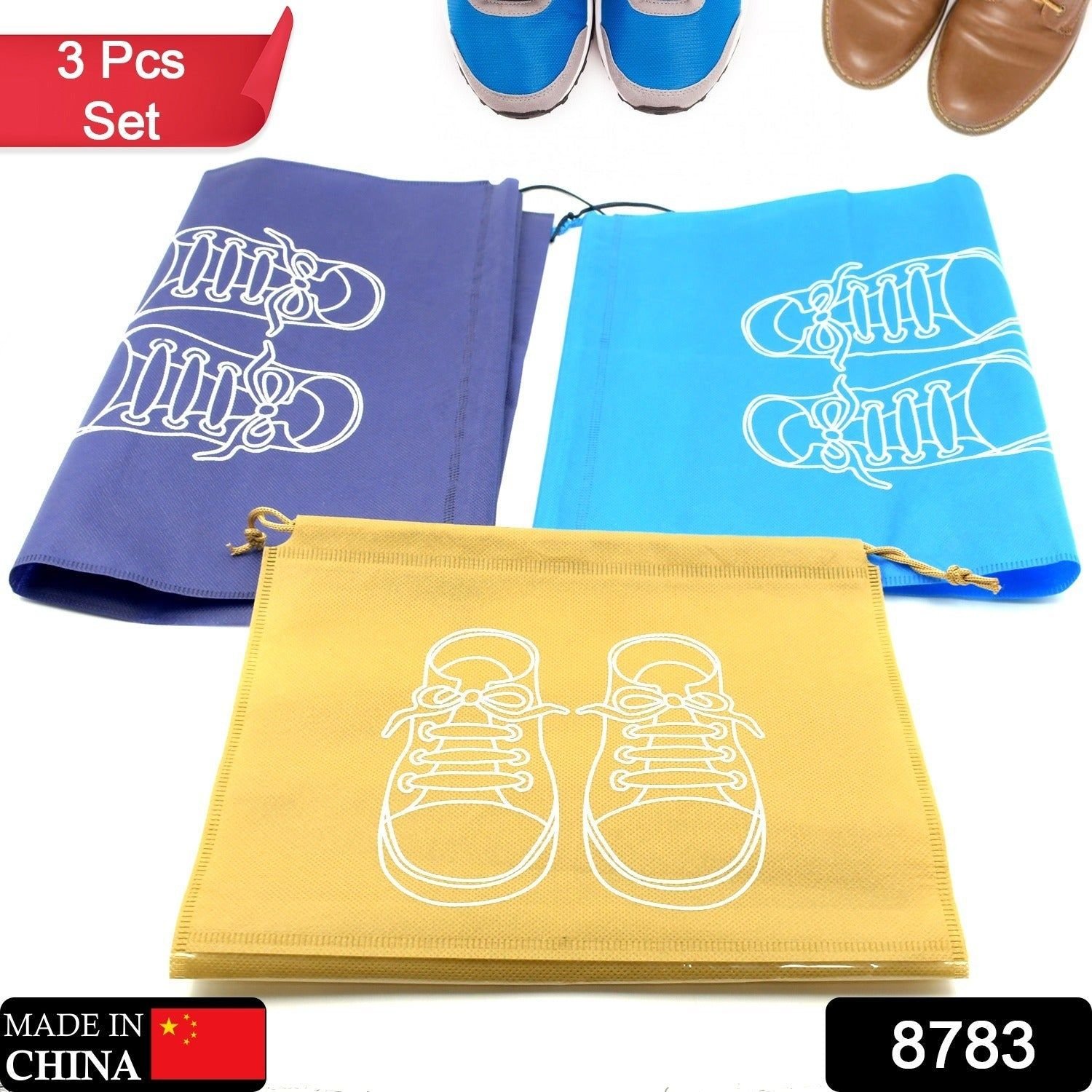 BEACH BAG SHOES STORAGE BAG CLOSET ORGANIZER NON-WOVEN TRAVEL PORTABLE BAG WATERPROOF POCKET CLOTHING CLASSIFIED HANGING BAG SHOE BAG LUGGAGE TRAVEL PORTABLE SHOE POUCH NON WOVEN TRANSPARENT WINDOW (3 PC ) - Image 2