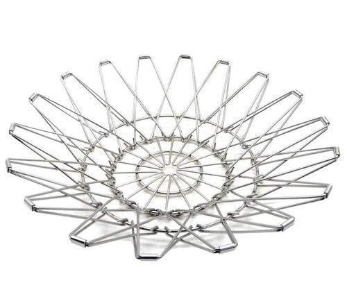 Multipurpose Fruit Basket Stainless Steel Wire Bowl Foldable Basket for Vegetable / Fruits / Dining - Image 5
