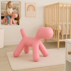 Plastic Cute Animal Puppy Chair,Creative Dog Low Footstool,Cartoon Foot Rest Stool for Bedroom Living Room Entrance Gift (1 Pc)