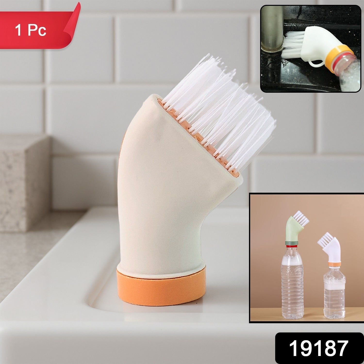 Multipurpose Bottle-Attachable Cleaning Brush for Kitchen and Bathroom (1 Pc) - Image 2