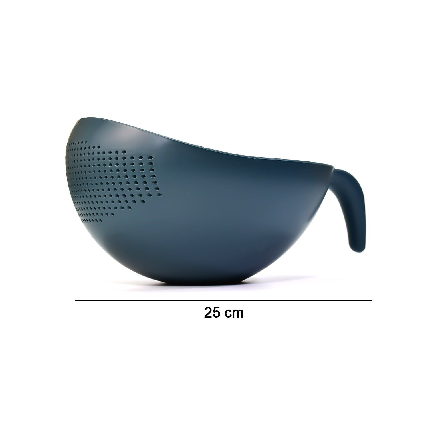 Plastic Rice Bowl / Food Strainer Thick Drain Basket with Handle for Rice, Vegetable & Fruit. (1Pc) - Image 5