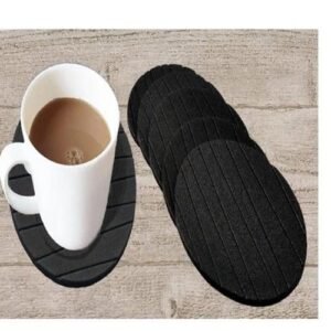 6 pcs Useful Round Shape Plain Silicone Cup Mat Coaster Drinking Tea Coffee Mug Wine Mat for Home | Assorted Colour