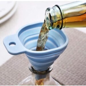 Flexible Silicone Foldable Kitchen Funnel for Liquid / Powder Transfer Hopper Food (Small)