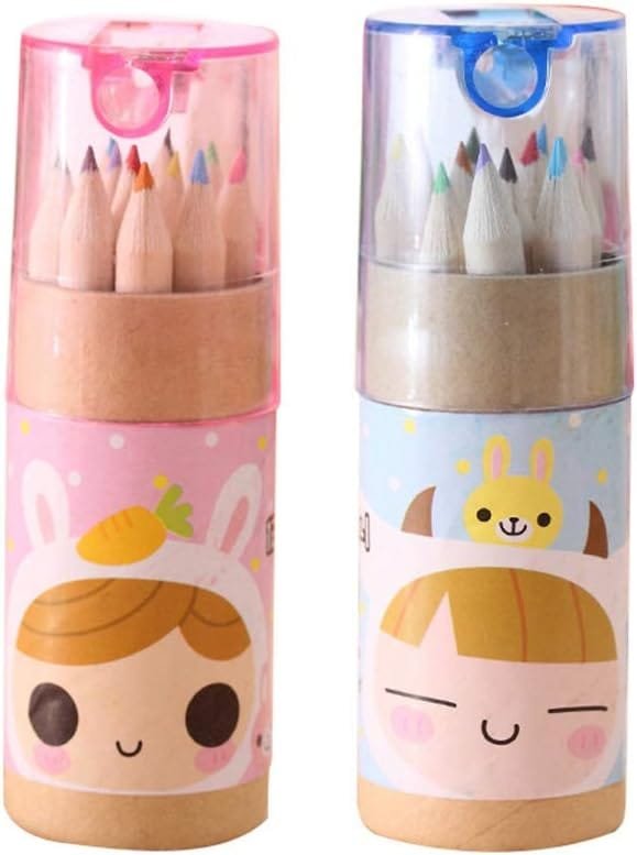 12 Mini Colouring Pencils with Sharpener, Kids Drawing Set for School & Sketching - Image 4