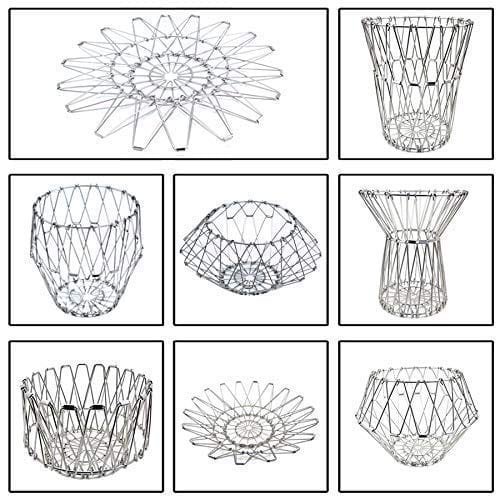 Multipurpose Fruit Basket Stainless Steel Wire Bowl Foldable Basket for Vegetable / Fruits / Dining - Image 7