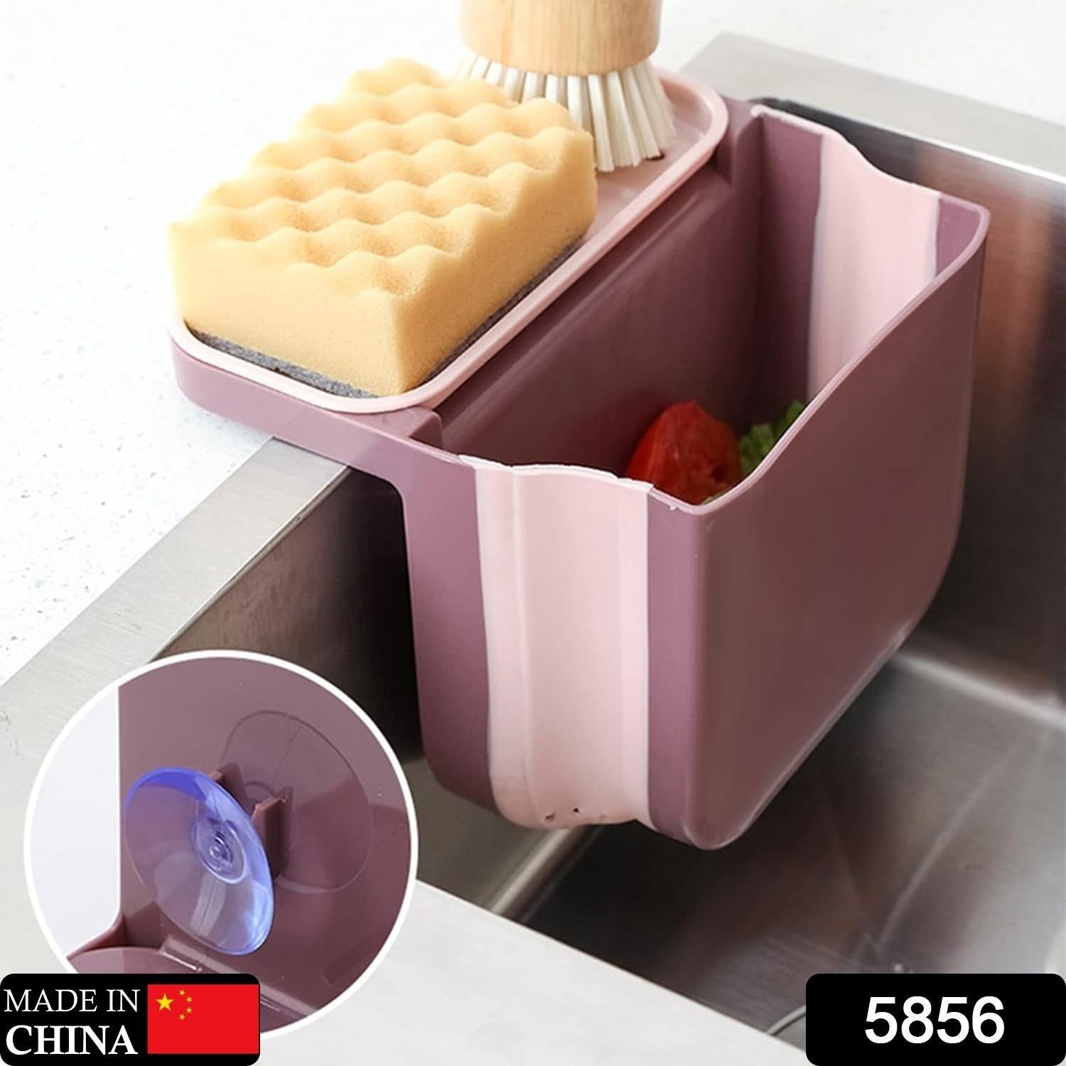 Small Multifunction Sink Drain Basket - Universal & Foldable - Sink Trash Holder Sink Side Storage Drainer Strainer Basket, Foldable Kitchen Sink Drai - Image 2