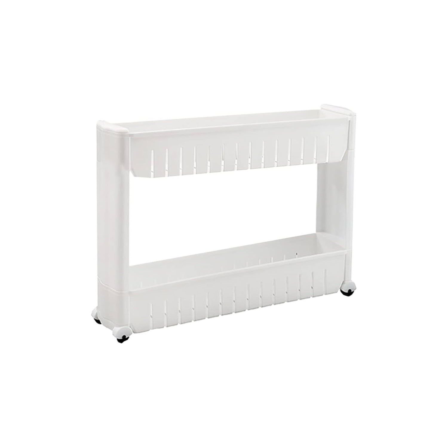 Multipurpose 2 Layer Slim Side Space Saving Storage Organizer Rack Shelf - Image 4
