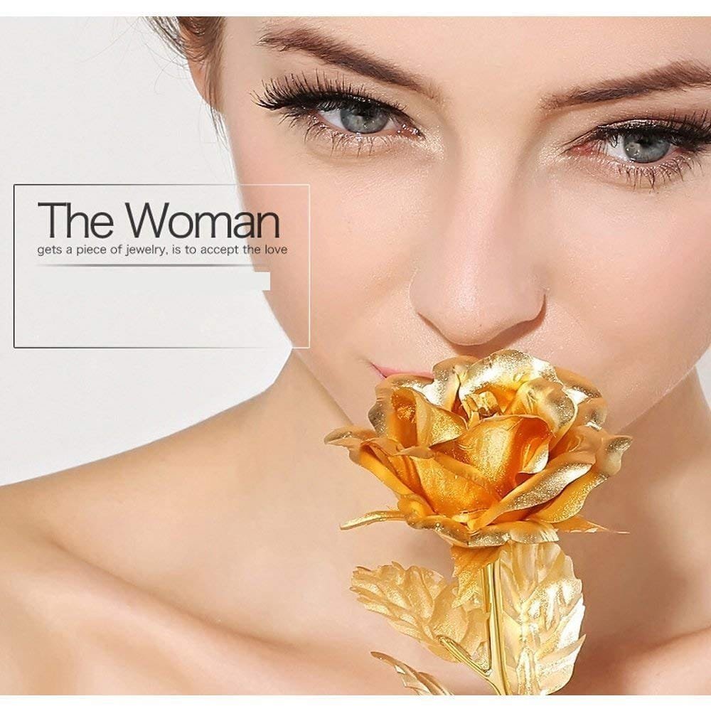 Luxury Decorative Gold Plated Artificial Golden Rose with Premium Box - Image 7